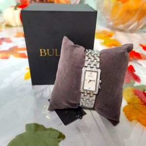 Bulova Classic 96L304 Women's 20x27mm MOP Dial Crystal Accent S/Steel